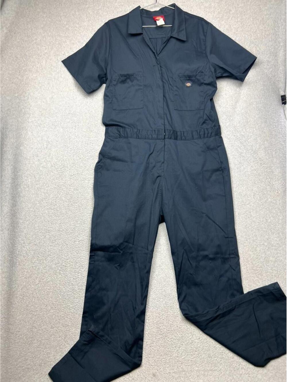Dickies XL Short Sleeve Coveralls Dark Navy Workwear Utility Jumpsuit Mechanic